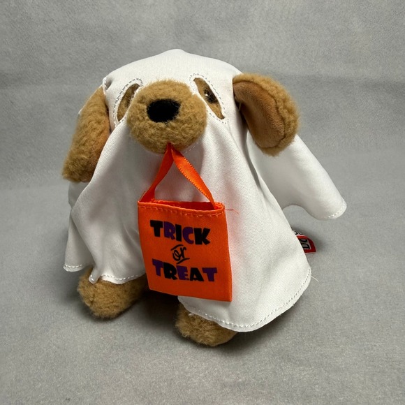 Douglas Cuddle Toys Other - Douglas Cuddle Toys Halloween Ghost Dog Plush Trick or Treat Bag Tan Puppy